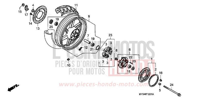 HINTERRAD (2) von CB1300 Super Bold'or ABS SCHWARZ (NH1) von 1997